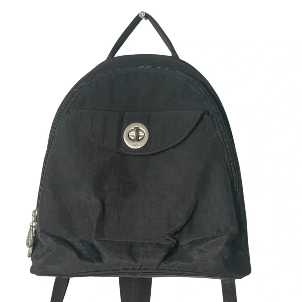 Baggallini Dallas Black Nylon Convertible Strap Small Travel Backpack